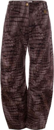 Elisabetta Franchi Brown Oversized High Rise Jeans