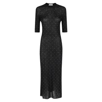 Paco Rabanne Maxi Dresses, female, Black, Size: XS Long Robe Dress