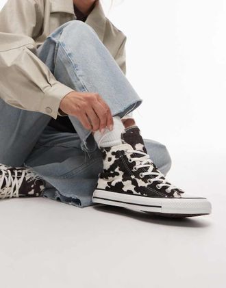 Converse Chuck Taylor All Star Hi - Sneakers alte con stampa pezzata-Bianco
