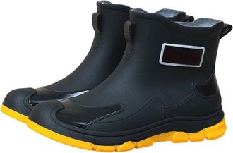 Generic Womens Wellies Fashionable Summer Short Ankle Casual Footwear For Everyday Use Ladies Waterproof Ankle Rain Boots(Yellow, 5.5)