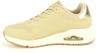Skechers Schoenen, Dames, Beige, 40 EU, Leer, Nude + Goud Runner N. Air-Z