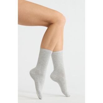 Nordstrom Everyday Rib Crew Socks in Grey Heather at Nordstrom, Size 9