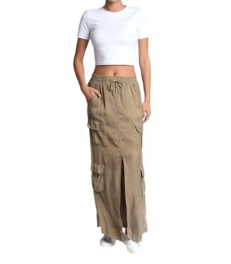 Blanc Noir Phoenix Tencel Cargo Skirt In Burnt Olive