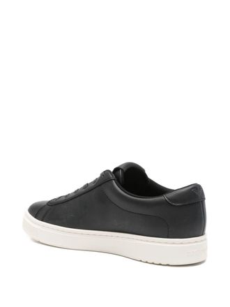 Emporio Armani Leather Lace-Up Sneaker - Black