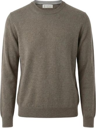 Brunello Cucinelli Cashmere Crew Neck Sweater - Heren - Cashmere truien - Groen - M - Kasjmier - Truien & Vesten