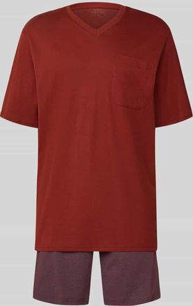 Schiesser Pyjama in minimalistischem Design in Bordeaux, Gr&ouml;&szlig;e 48