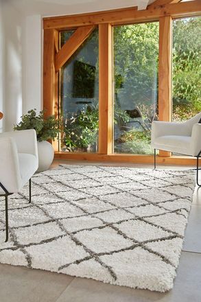 Origin Store Artisan Diamond Rug in Cream | Size: 120 cm x 170 cm