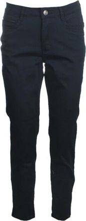 C.Ro Donkerblauwe Broek met Ritsdetail - Dames - Slim Fit Broeken - Zwart - L - Katoen - Broeken
