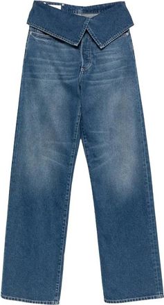 Dries Van Noten Jeans met omgeslagen taille - Dames - Loose Fit Jeans - Blauw - W26 - Katoen - Jeans