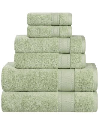 Superior Belmont Zero Twist Cotton Medium Weight Soft Absorbent 6Pc Towel Set