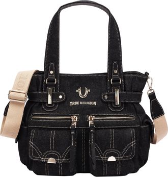 True Religion Multi Pocket Denim Cinch Tote