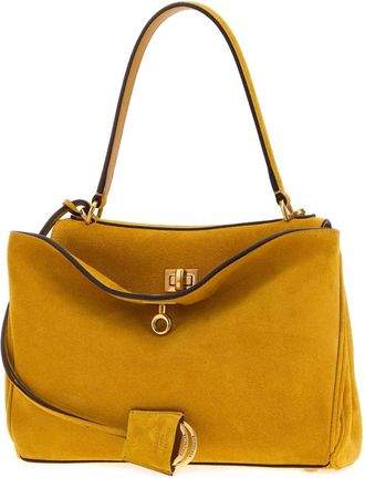 Balenciaga Womens Rodeo Top Handle Bag Yellow Suede