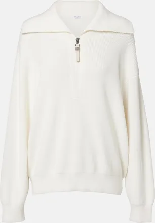 Brunello Cucinelli Monili oversized cotton half-zip sweater