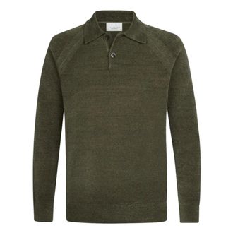 Profuomo Chenille Polo - Heren - Truien - Groen - Maat: M Katoen