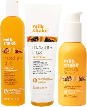 milk_shake Womens Moisture Trio - Plus Shampoo 300ml, Conditioner 250ml & & More Serum 100ml - One Size