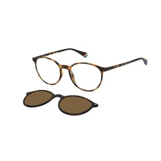 Polaroid Glasses, unisex, Brown, Size: 52 MM Clip-On Magnetic Sunglasses