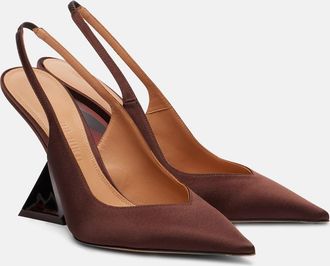 The Attico Satin slingback wedges