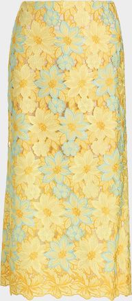 Milly Alani Floral Midi Skirt