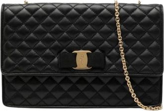 Ferragamo Pre-owned Shoulder Bags, female, Black, Size: ONE SIZE Pre-owned Quilted Crossbody Bag