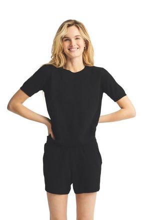 Naadam Lightweight Cashmere Short Sleeve Sweater in Black at Nordstrom, Size 3X-Large