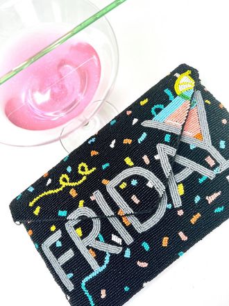 America & Beyond Womens Friday Clutch In Black