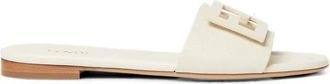 Fendi White Baguette Flats