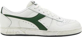 Diadora Vintage Basketball Stijl Leren Sneakers - Heren - Sneakers - Wit - 46 EU - Leer - Schoenen