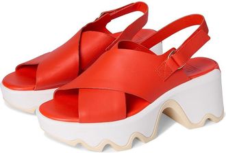 Sorel Kinetic Aura Slingback Womens Dress Sandals Crimson Fire/Honey White : 8.5 B - Medium, Synthetic