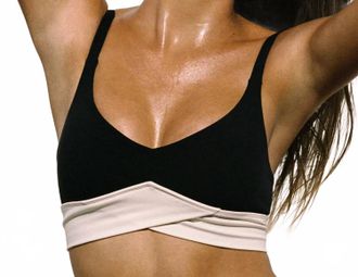 L*Space Womens Unmatched Bra In Black/beige
