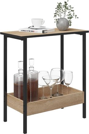 Woltu Woltu - Mesa De Centro De 2 Niveles Para Sala De Estar, Mesa De Noche Moderna, Mesa De Sof&aacute; Para Sala De Estar, Tablero De Aglomerado Y Estructura De 