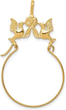 Diamond2Deal 14k Yellow Gold Polished Doves Bow Charm Holder