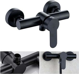 OEM Grifo De Ducha De Acero Inoxidable 304, Mezclador De Agua Fr&iacute;a Y Caliente Para Ba&ntilde;o - Negro, 1 Unidad