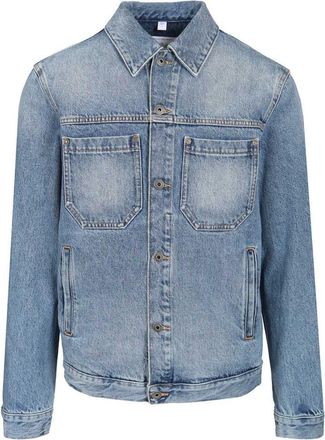 Off-white Blue Denim Shirt Collar Jacket