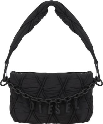 Diesel Gewatteerde Nylon Pouch met Afneembare Ketting - Dames - Handtassen - Zwart - ONE Size - Nylon - Tassen