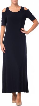 Joseph Ribkoff Cold-Shoulder Maxi Dress In Midnight Blue