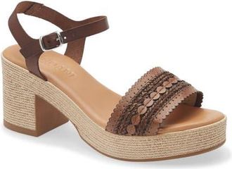 Cordani Markelle Espadrille Ankle Strap Platform Sandal in Brown Leather at Nordstrom, Size 6.5Us