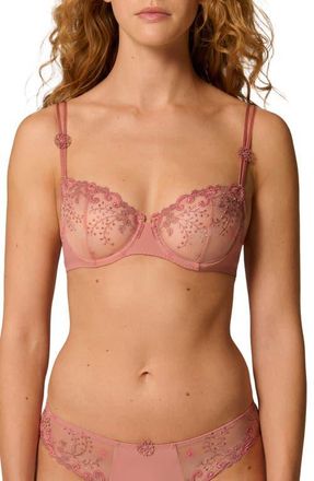 Simone P&eacute;r&egrave;le Delice Underwire Demi Bra in Smokey Pink at Nordstrom, Size 32B