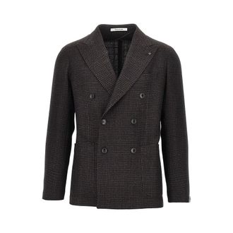 Tagliatore Silk and wool double-breasted jacket Man 48