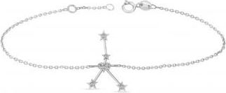 Allurez Diamond Cancer Zodiac Constellation Star Bracelet 14k White Gold (0.09ct)