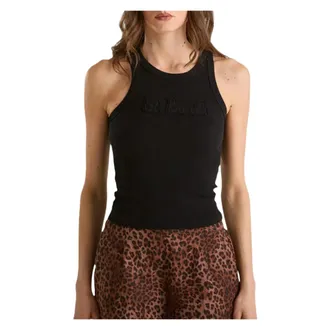 MC2 Saint Barth Sleeveless Tops, female, Black, Size: XS Ada Rib Tank Top