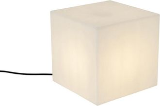 QAZQA Moderno Lámpara de exterior moderna blanca 30 cm cuadrada IP44 - Nura Plástico Cubo Adecuado para led Max. 1 x 23 Watt - Qazqa