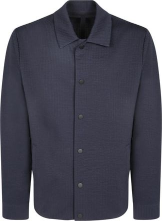 Harris Wharf London Overhemdjas met drukknoopsluiting - Heren - Casual Overhemden - Blauw - XL - Overhemden