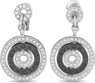 Bulgari Astrale 18K White Gold Diamond and Ceramic Earrings BV17-050426