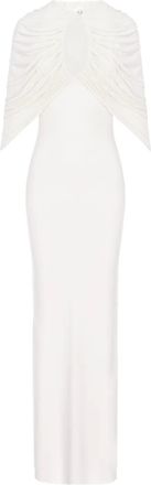 Manur&iacute; Kokon jurk met gedrapeerd detail - Wit