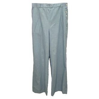 Ralph Lauren Polo Ralph Lauren Chambray Bell Bottom Buttoned Trousers in Light Blue Cotton