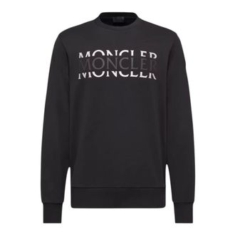Moncler Sweatshirts, male, Black, Size: 2XL Logo Long Sleeve T-Shirt
