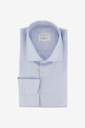Artigiano Lang&auml;rmeliges Hemd aus Baumwolle Leonardo Pin Point