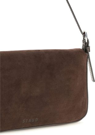 Staud Womens Shoulder Bag Harlow Espresso Calf Leather