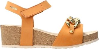Mephisto Elegante Vitaly Sleehak Sandaal - Dames - Sandalen - Oranje - 42 EU - Schoenen