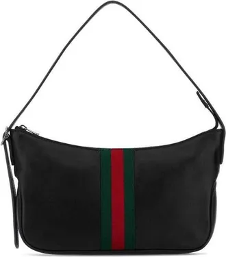 Gucci Black Leather Small Lunetta Shoulder Bag